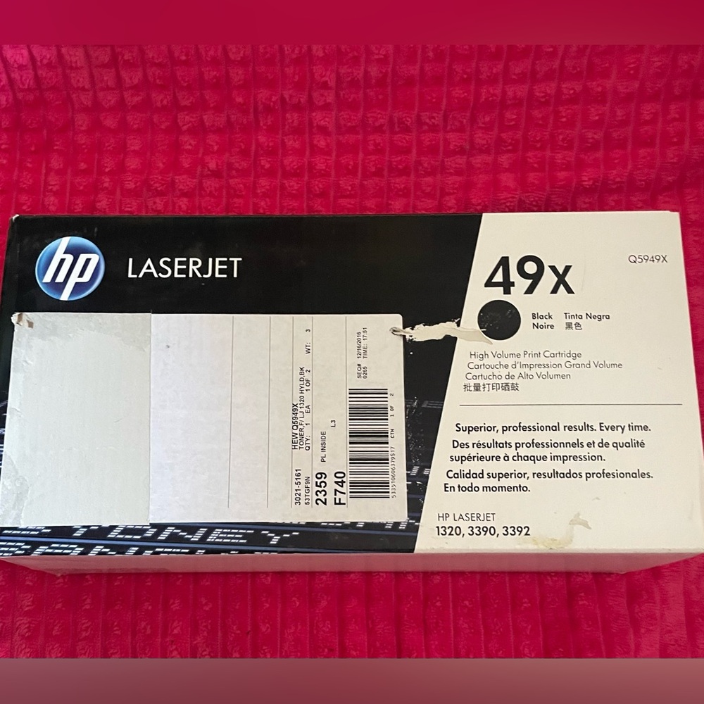 Print 6,000! Pgs Profess Grade! H P Laser Jet 49X Black Tone Cart ridge (Q5949X)